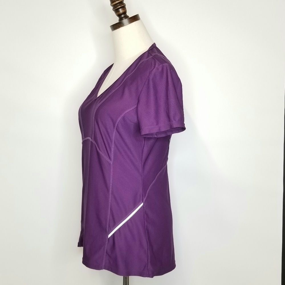 Athleta Women's Athleisure V-neck Purple  Active Sporty T-shirt, M - Picture 4 of 7